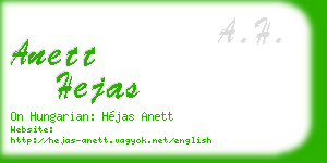anett hejas business card