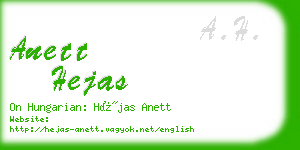 anett hejas business card